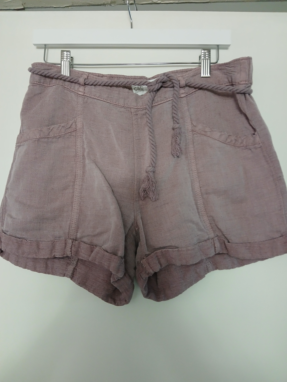 C&C California Mauve Rope-Waist High-Rise Women’s Shorts